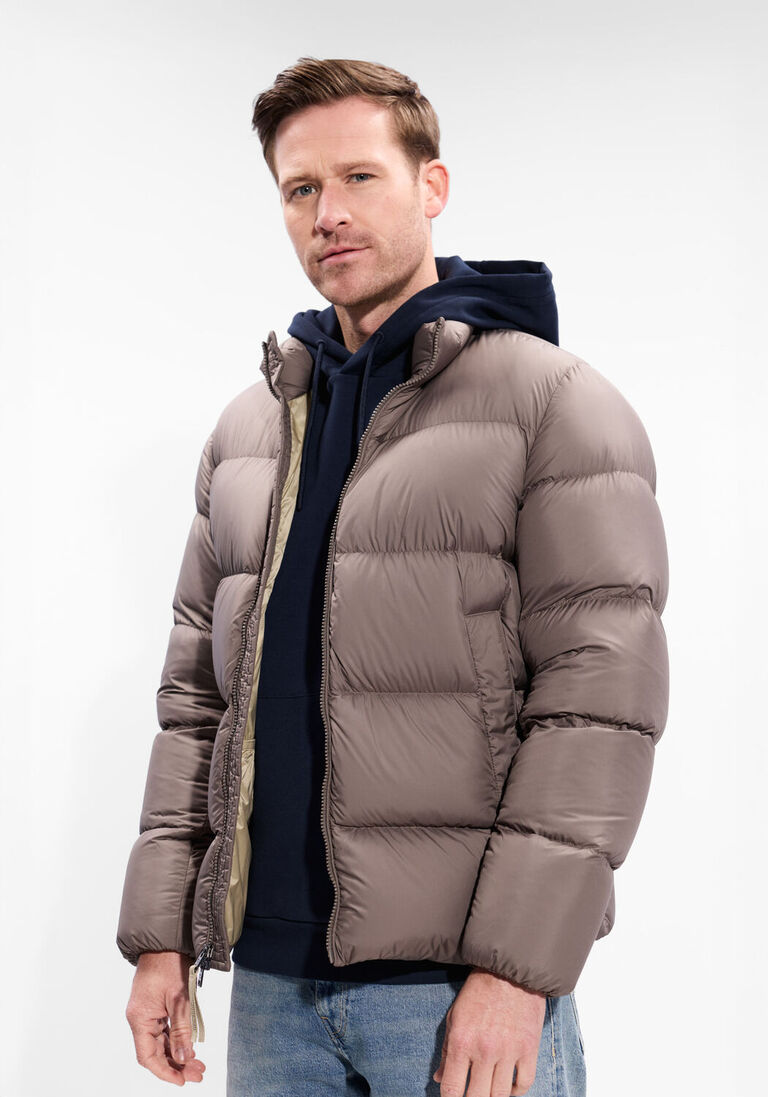 taupe woolrich gewatteerde jas cloud eagle jacket