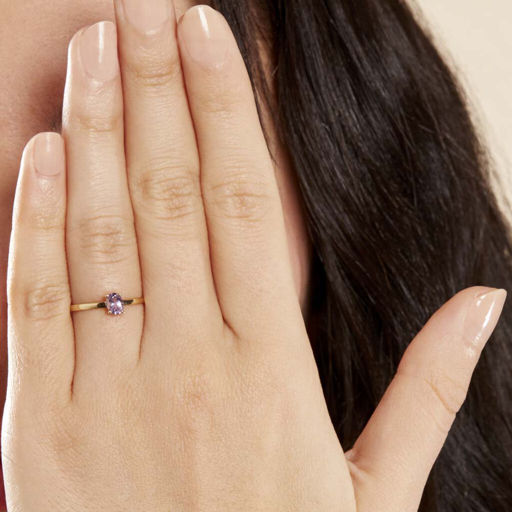 Bague Lily Or Jaune Amethyste