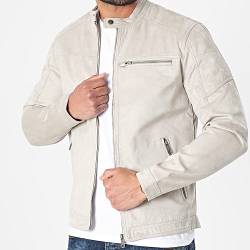 Veste Zippée Suédine Rocky Beige