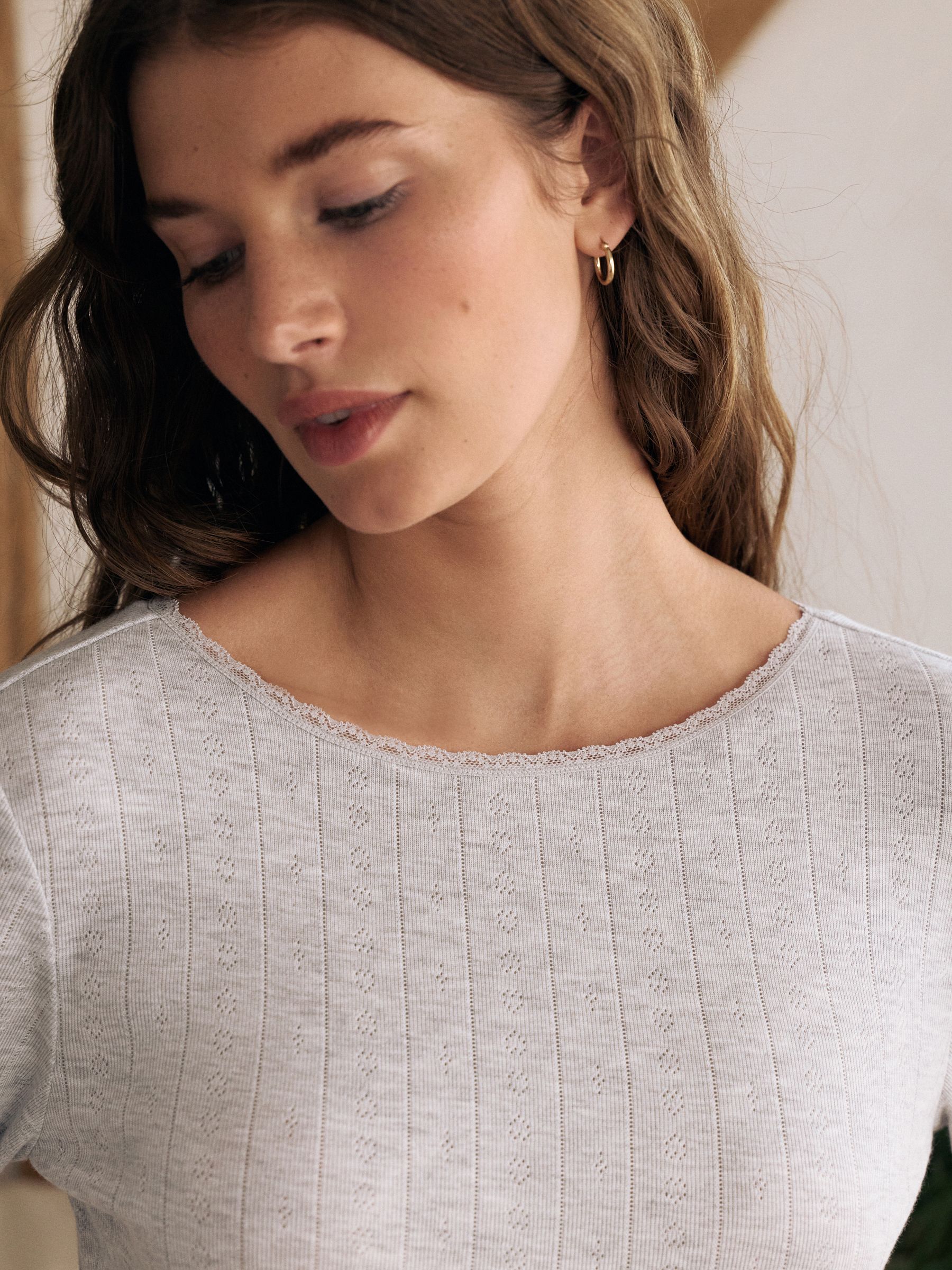 Grijs gemêleerd - Thermal Maximum Warmth Cosy Pointelle Long Sleeved Top