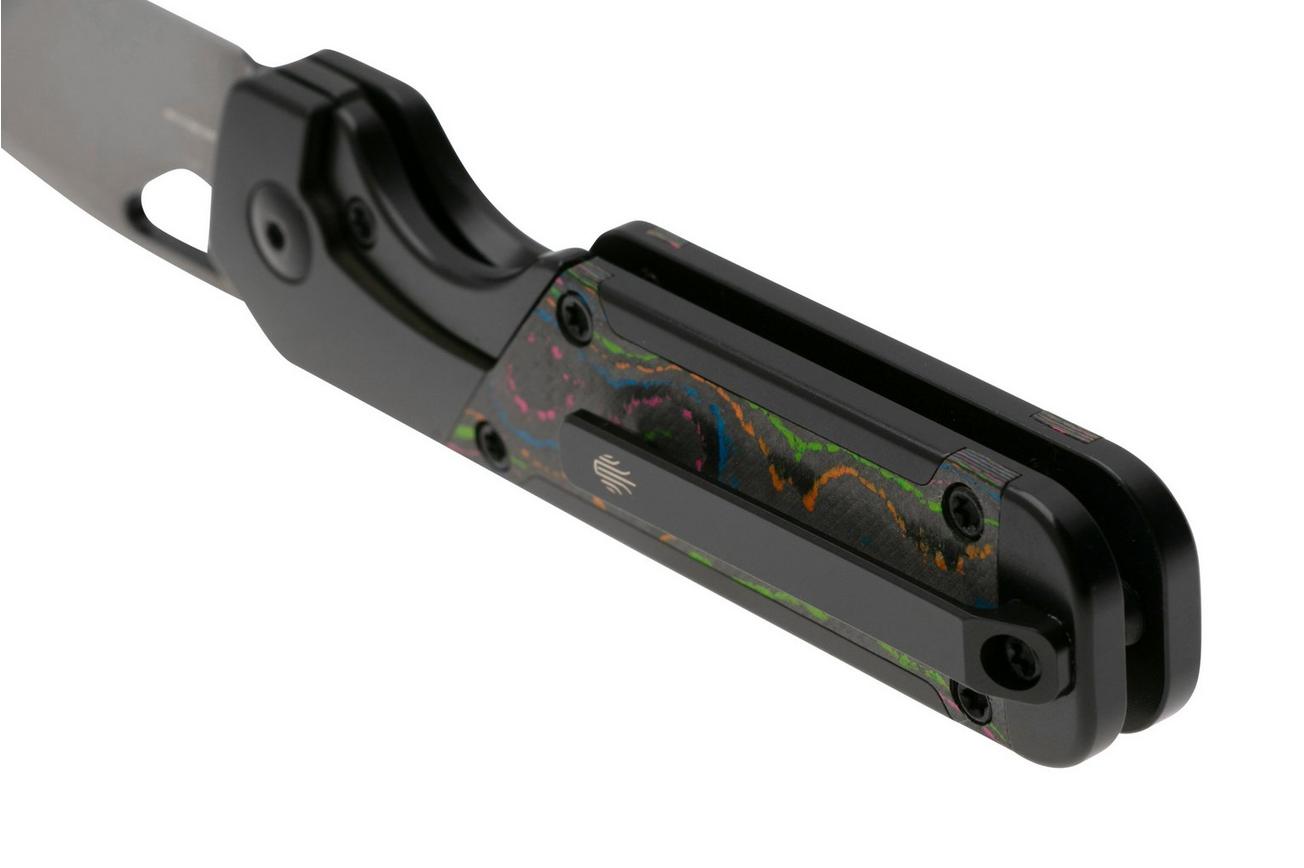 Kizer Mini Militaw Ki3634SA1 Frame Lock, Black M390, Black Titanium, 80's Camo Carbon Inlay, zakmes, Jonathan Styles design