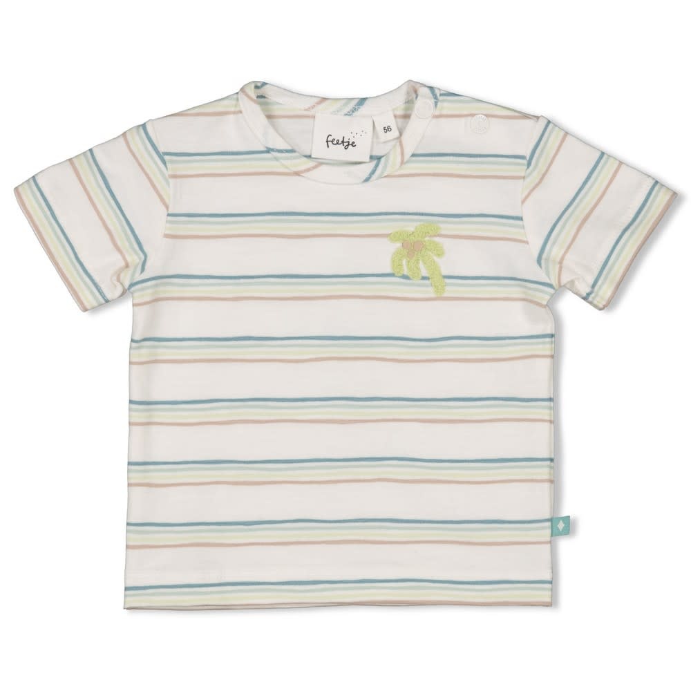 Feetje Feetje t-shirt streep - You Croc my World offwhite