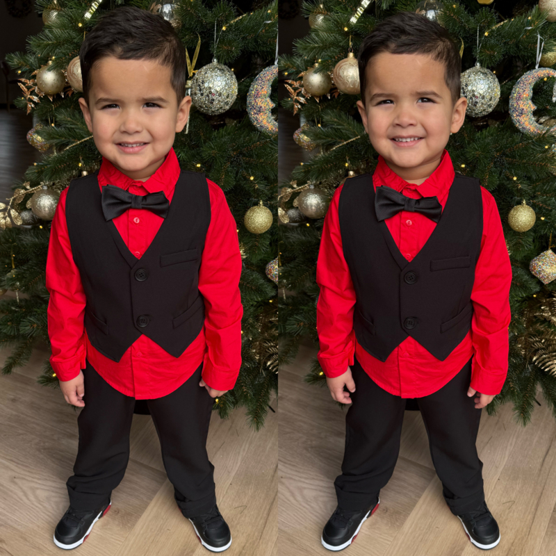 Boys christmas outfit - rood
