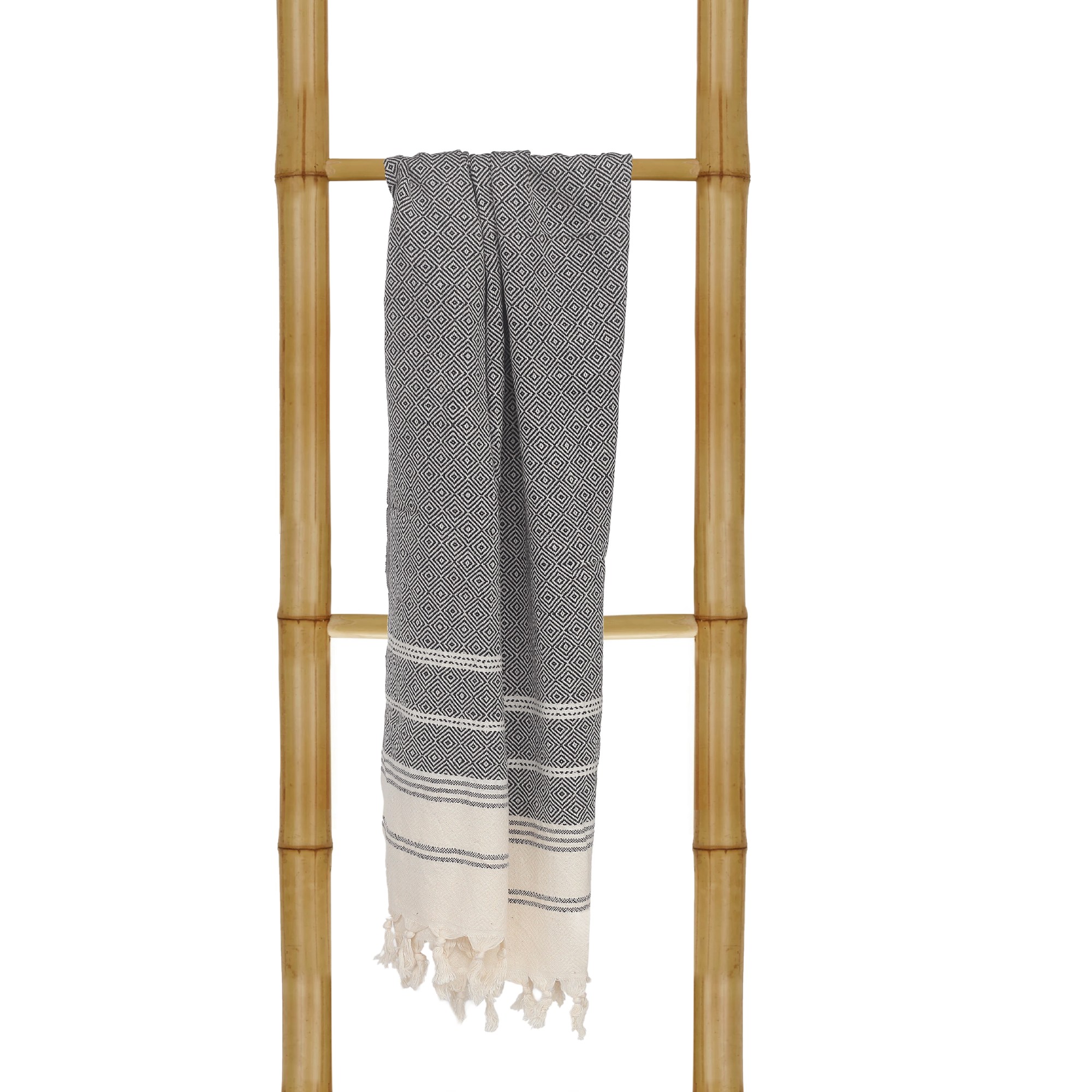 Hamamtuch 'Bergama', schwarz, L 175 cm, B 95 cm von fischer's lagerhaus