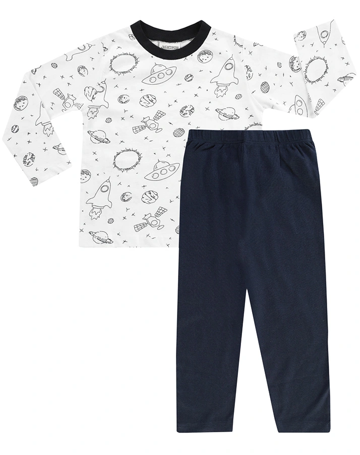 Schlafanzug SPACE lang in navy