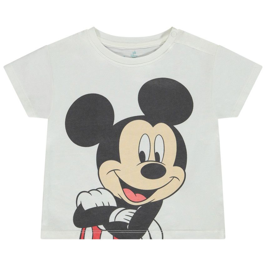 T-shirt manches courtes oversize Mickey Disney pour bébé garçon - Ecru