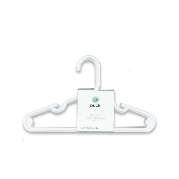 Puck Kledinghanger  - 8 Stuks - Wit
