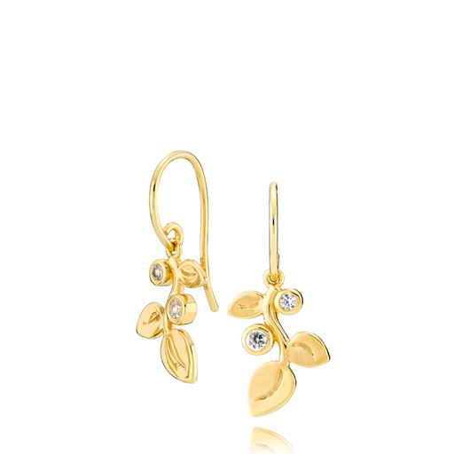 Izabel Camille Amber Øreringe, Gold Plated