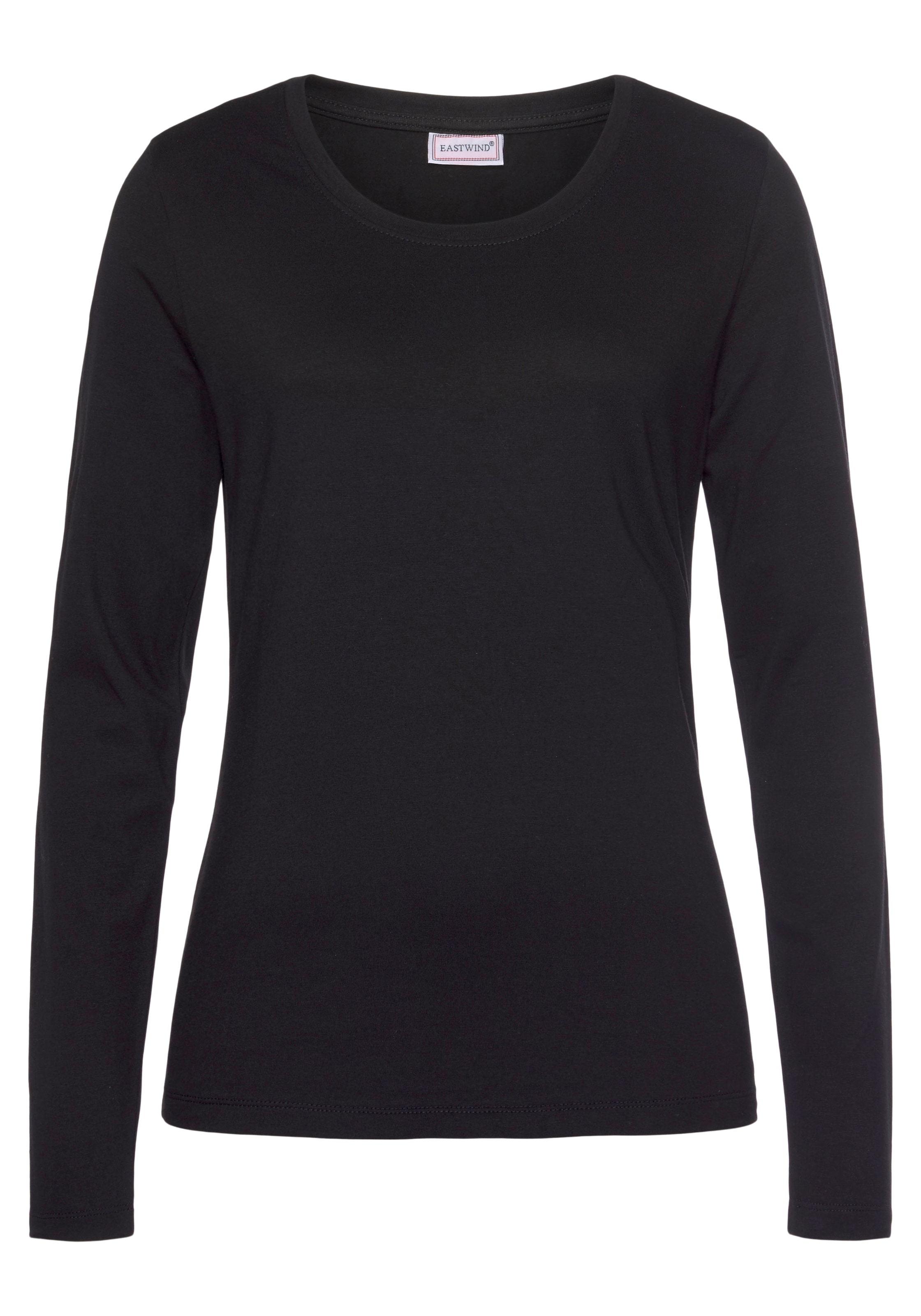 Eastwind Langarmshirt , Langarm,  im Basic-Stil,  Rundhalsausschnitt,  aus Baumwolle