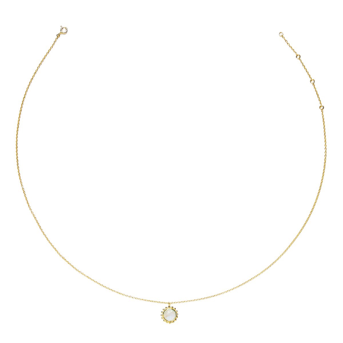 Collier Soleil et Pierre semi-précieuse, en Vermeil