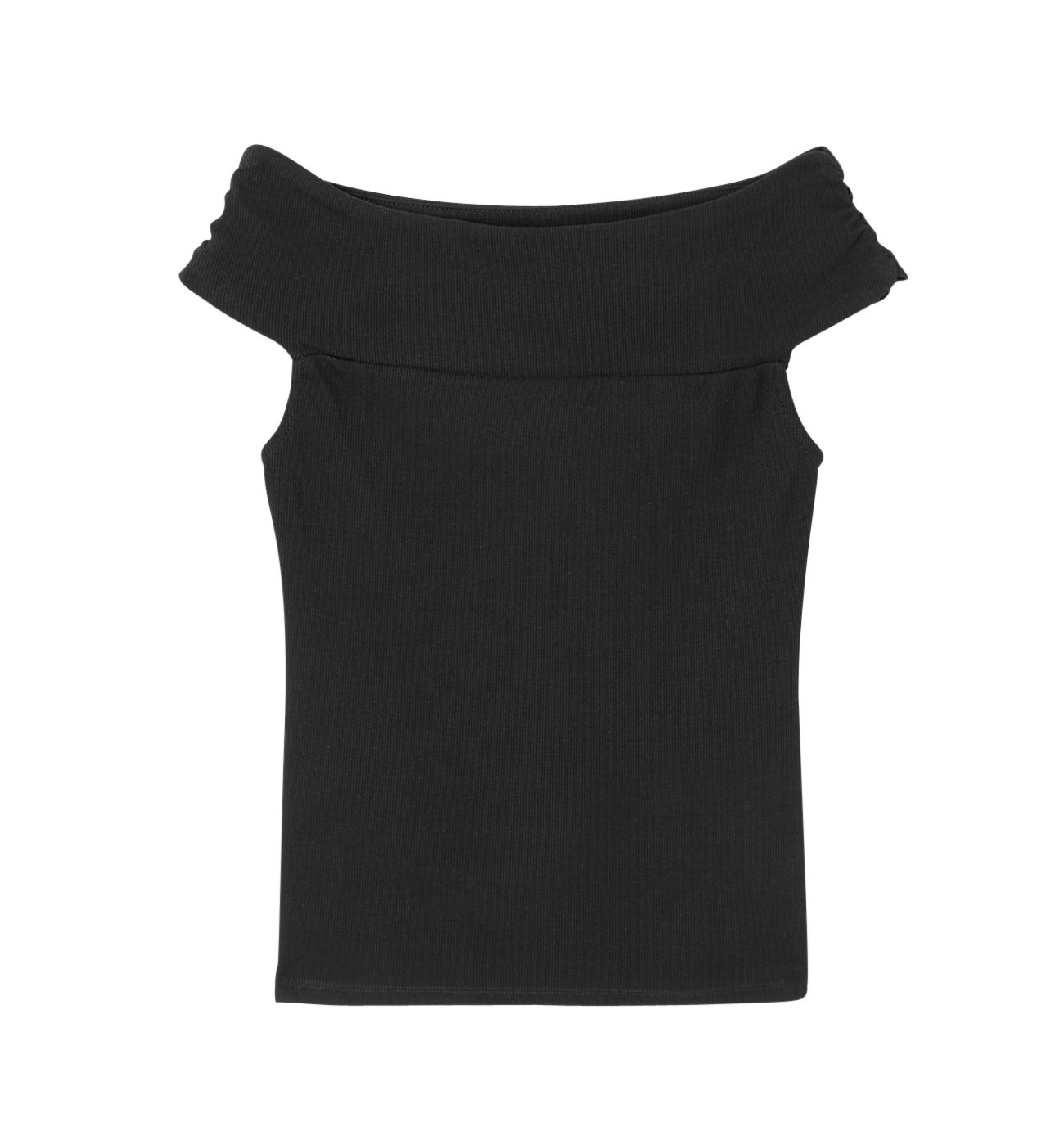 T-shirt col Bardot Femme - Noir