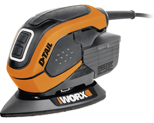 WORX 65W D-Tail Multi-schuurmachine met stofstop-microfilter WX648, inclusief accessoires