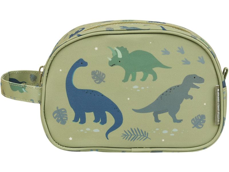 A Little Lovely Company Necessaire Dinosaurier Olivgrün Kulturbeutel im herzigen Design