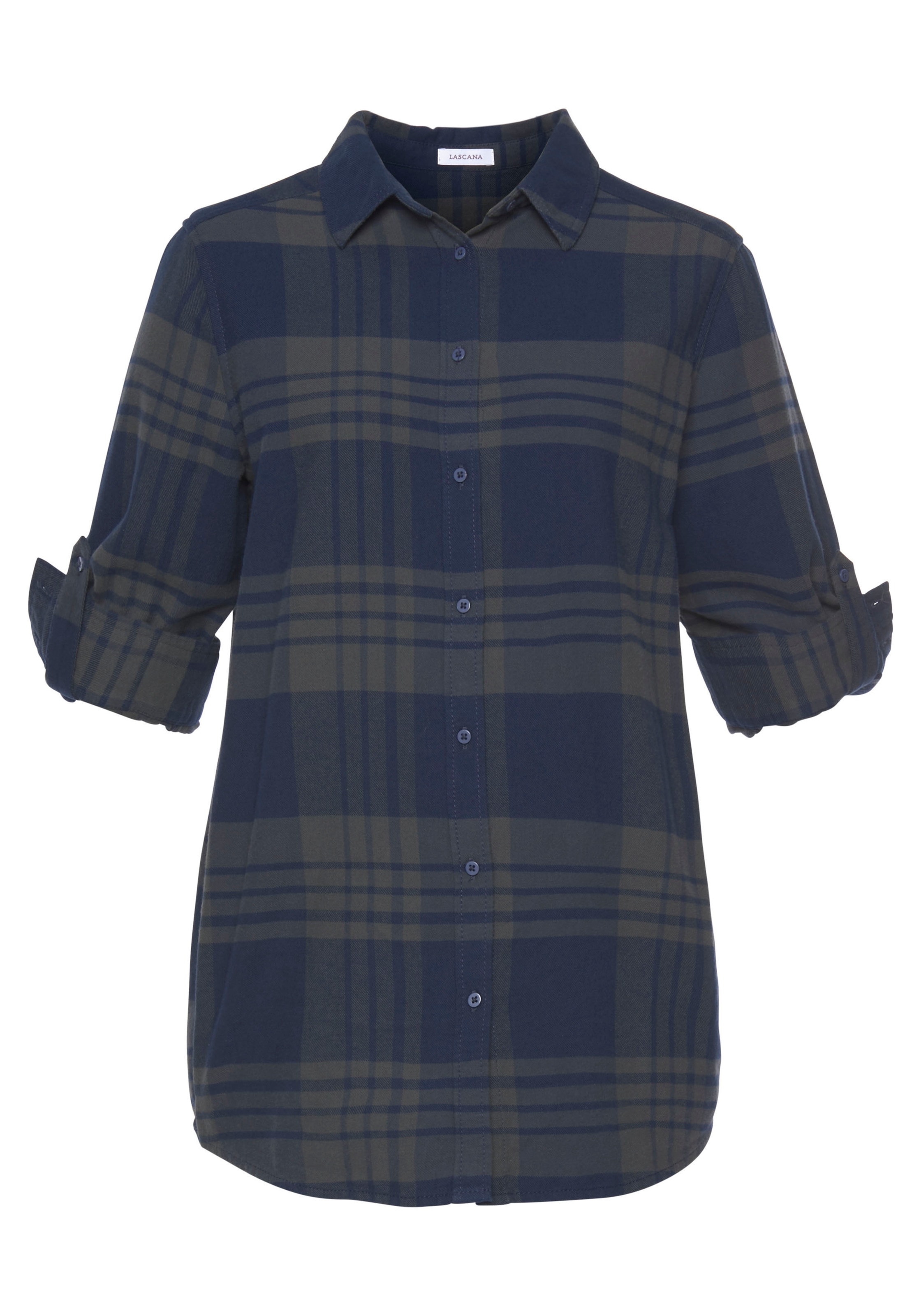 LASCANA Hemdbluse , aus weichem Flanell, Karobluse aus Baumwolle, Damenbluse