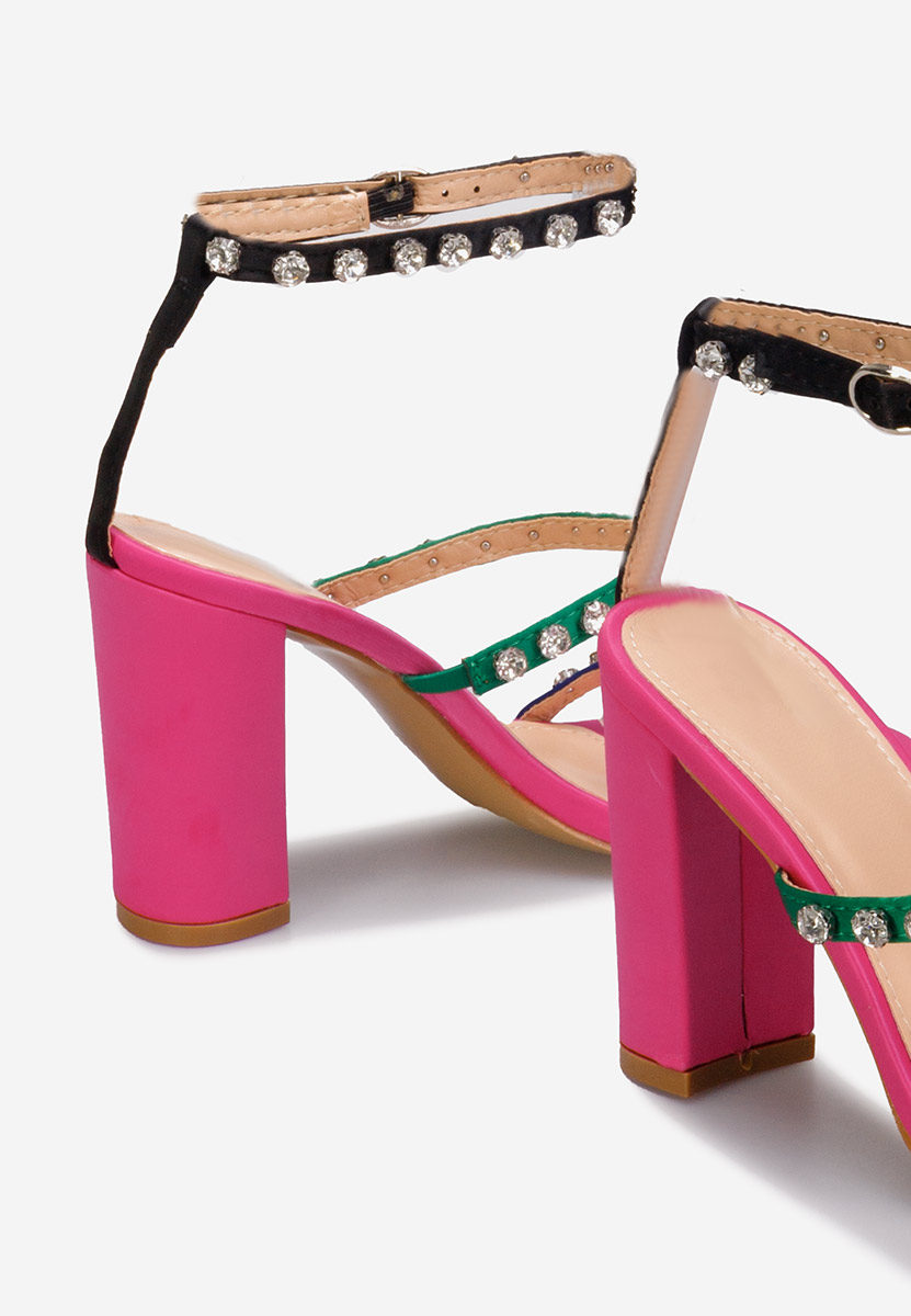 Sandales à talon épais fuchsia Irish