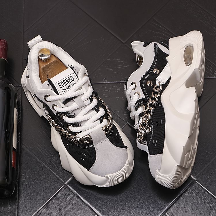 Mr Ozera - Platform veterschoenen met ketting