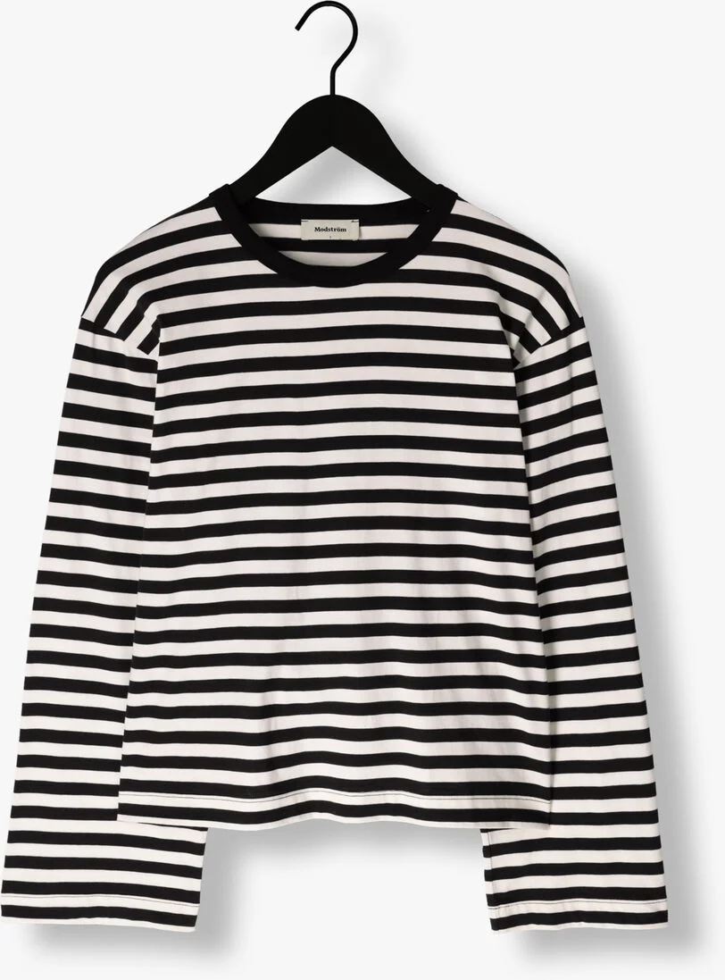 MODSTR\u00D6M zwarte modstr&ouml;m  hellenmd ls stripe t-shirt