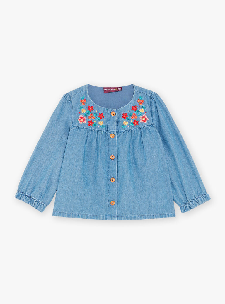 Blouse en denim léger bleu