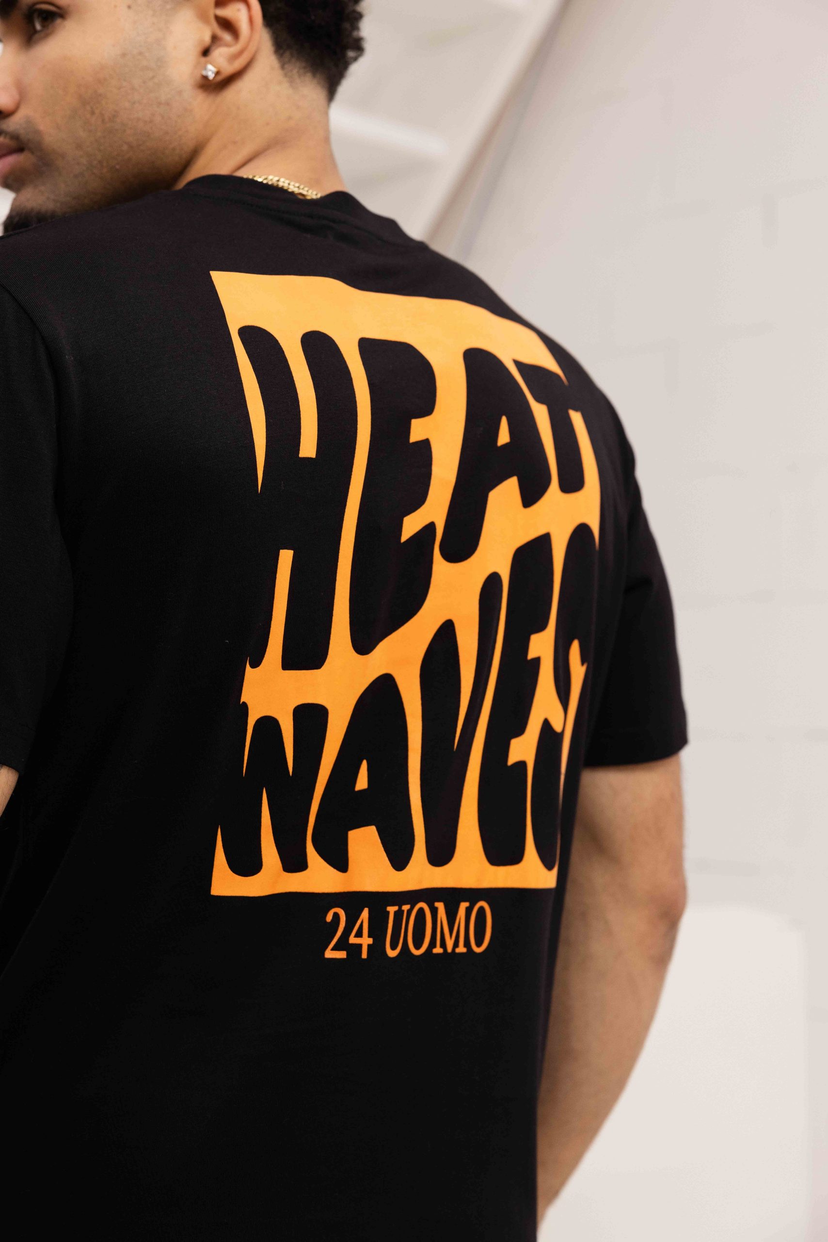 24 Uomo Heat Wave T-Shirt Heren Zwart/Oranje