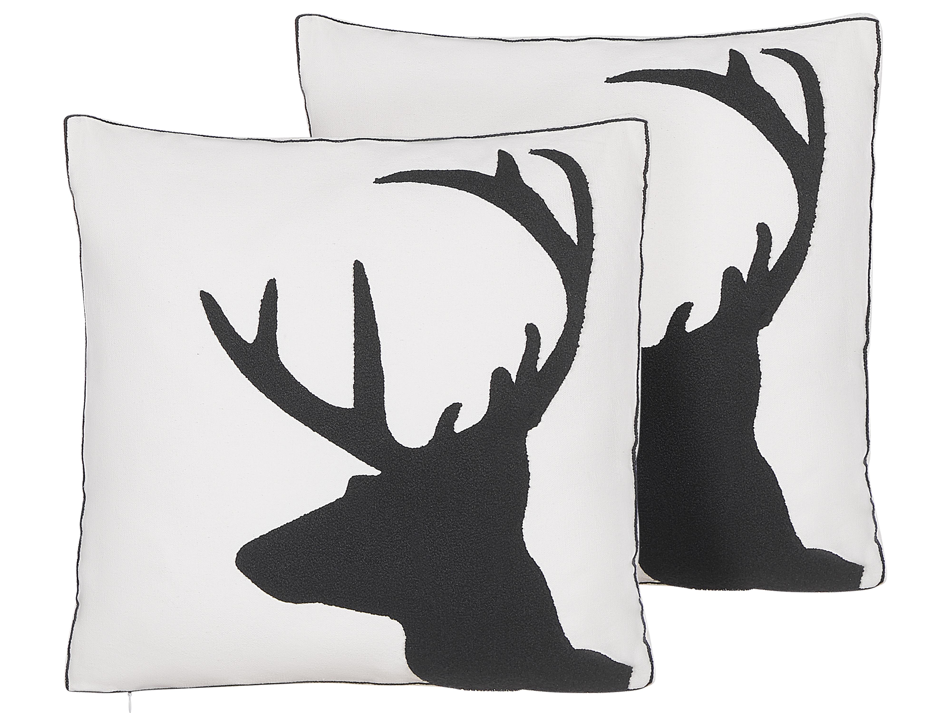 Set van 2 sierkussens SHADRACK Katoen 45 x 45 cm Wit kerstmotief