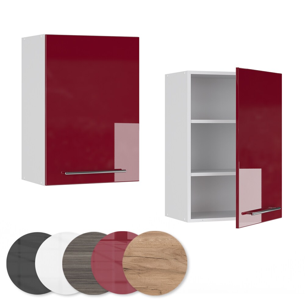 VICCO Hängeschrank 50 cm Bordeaux Hochglanz Küchenschrank Hängeschrank Küchenzeile Fame-Line