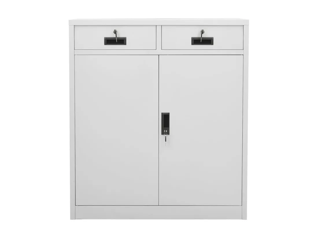 Armoire de bureau Gris clair 90x40x102 cm Acier