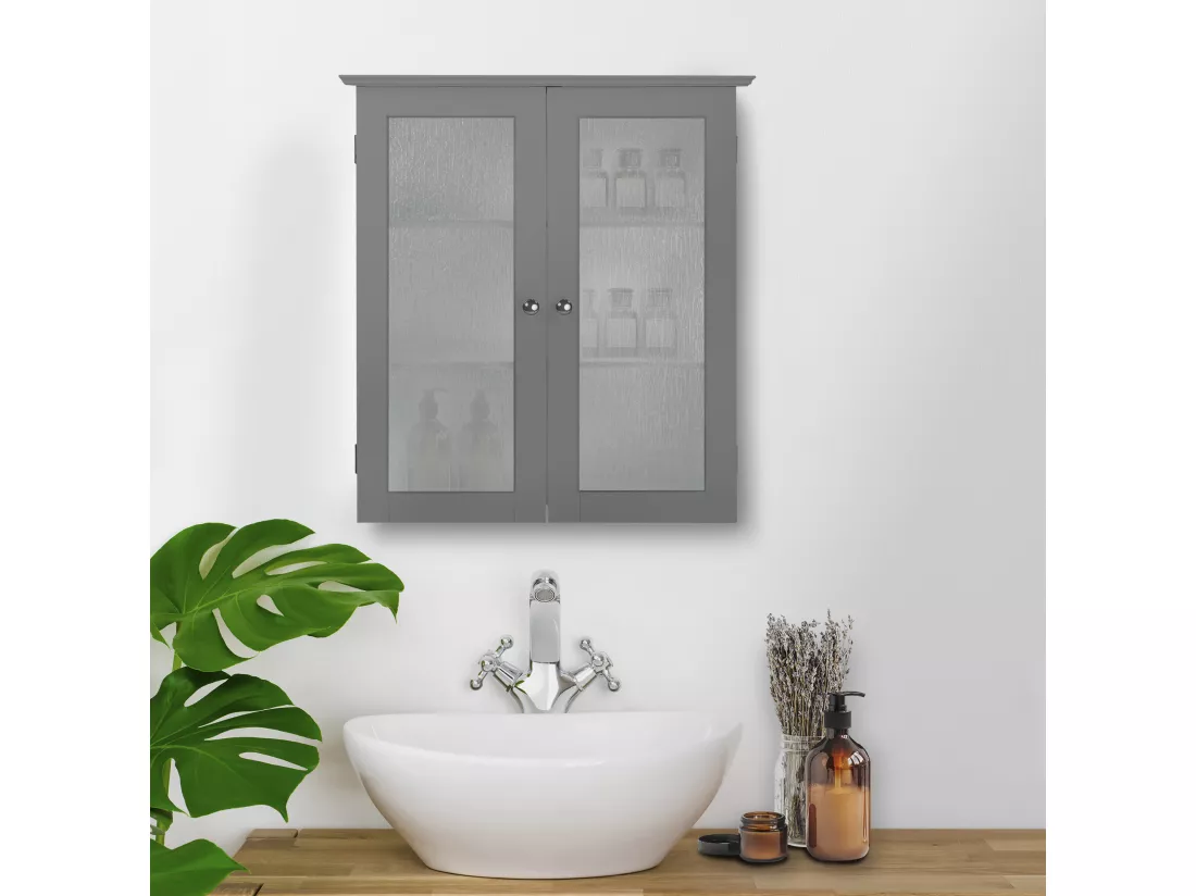 Placard mural de salle de bain armoire de rangement gris Connor Teamson Home