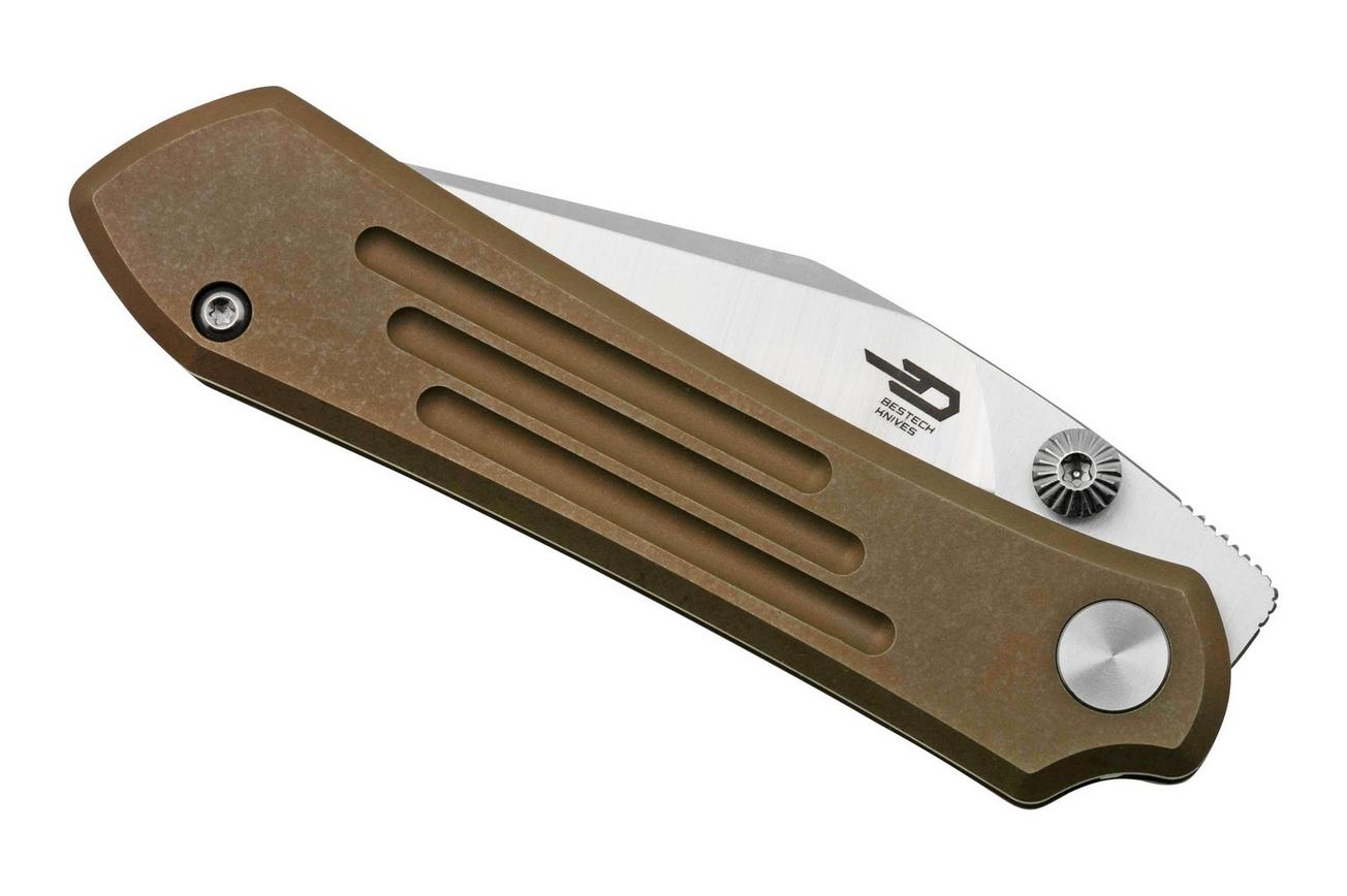 Bestech Icarus BT2302F Satin M390 Bronze stonewashed Titanium, zakmes