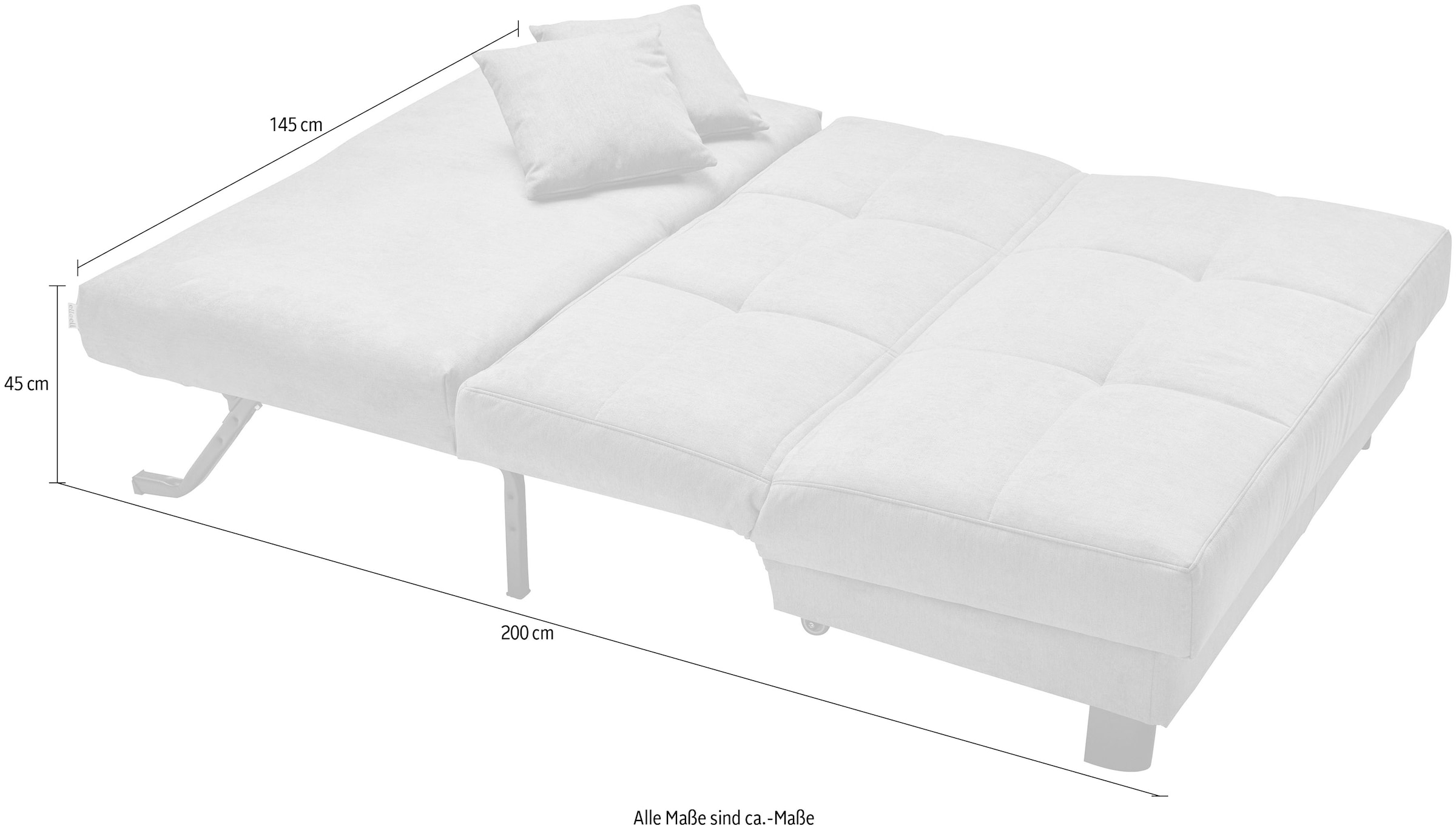 ell + ell Schlafsofa »Tilda« Breite 145 cm, inkl. 2 Zierkissen