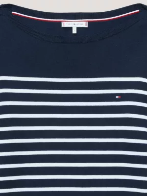 Suéter Adaptive Heritage Stripe com Decote Canoa