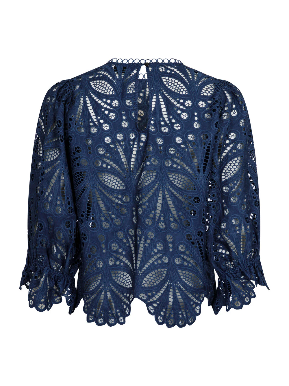 Neo Noir  Adela Embroidery bluse - mørkeblå