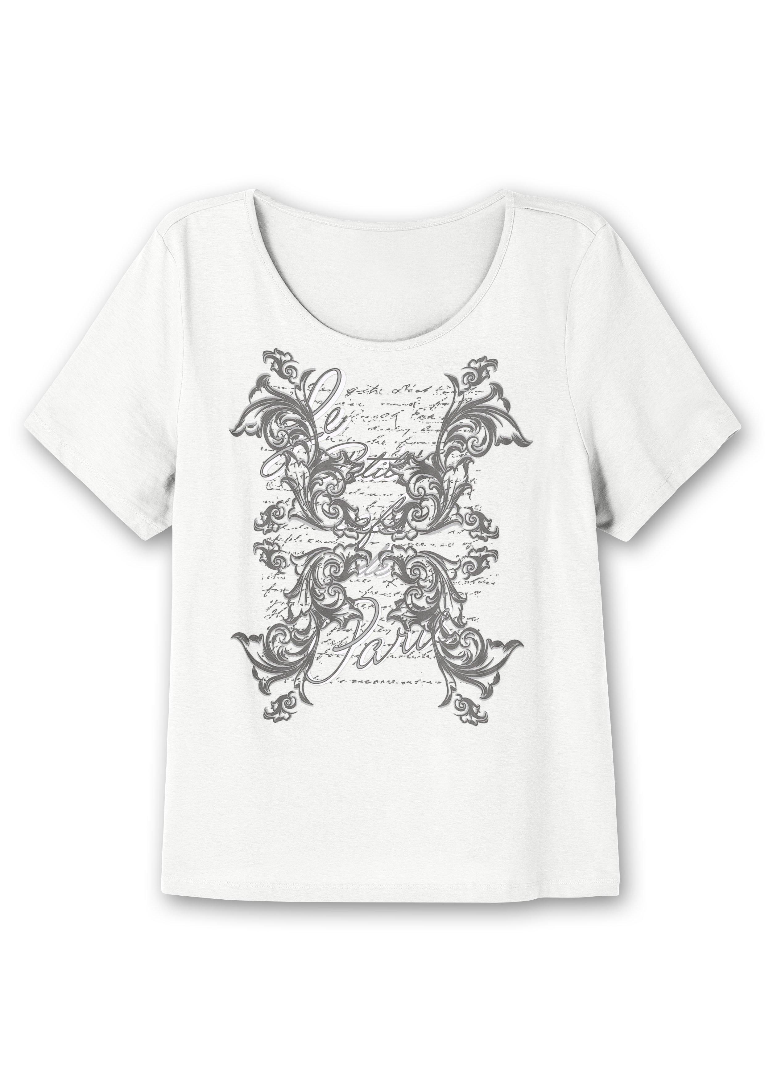Jerseyshirt mit Frontprint und kurzem Ärmel