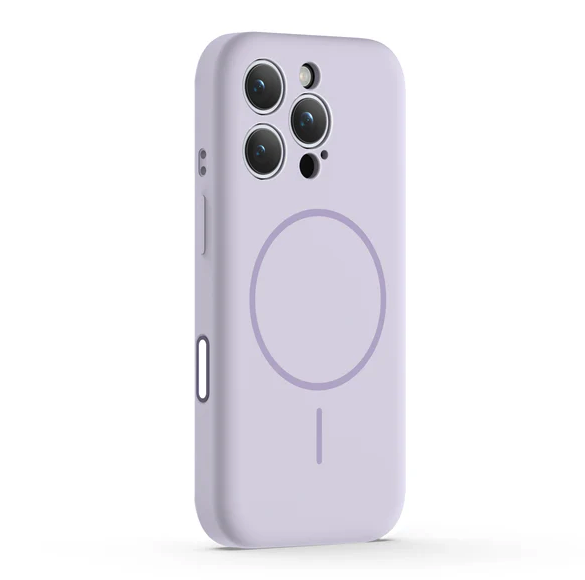 iPhone 16 Pro Max MagSafe (Slim Look) Silikon Case Hülle mit Kameraschutz - Lila