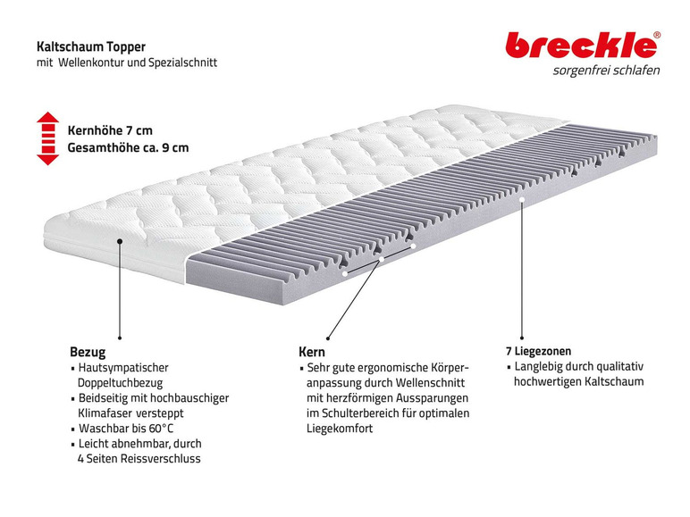 7-zones koudschuim topper RELAX XXL