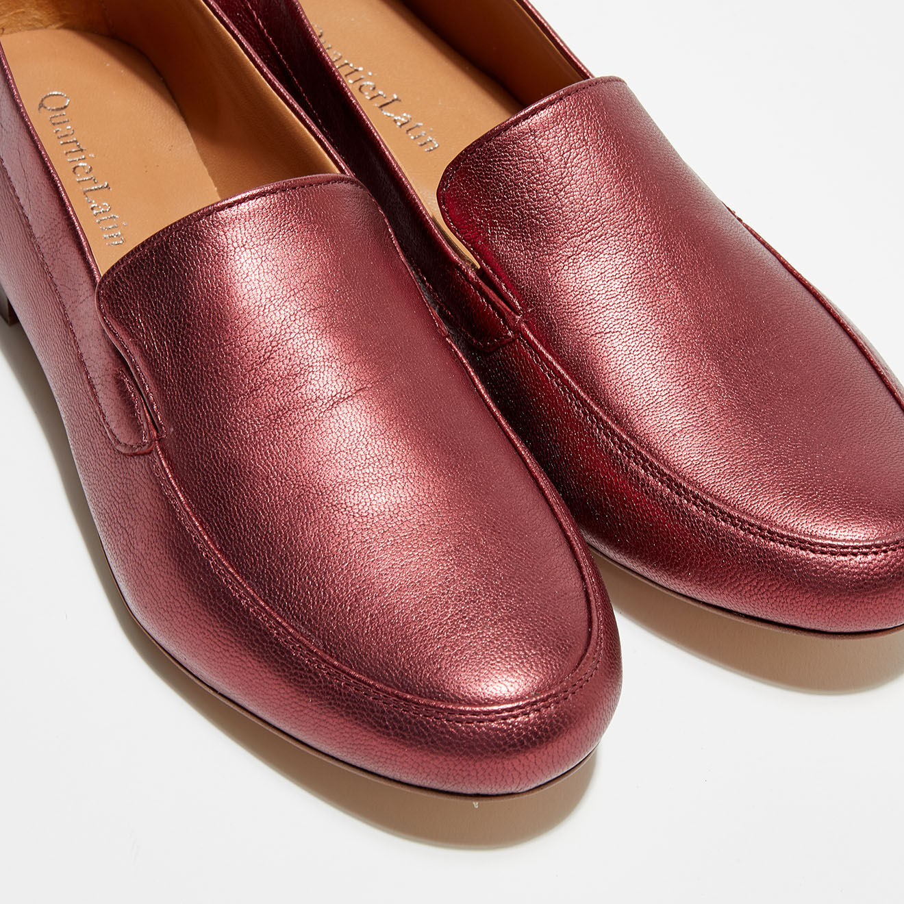 Quartier Latin Mocassins en Cuir Love irisés cerise