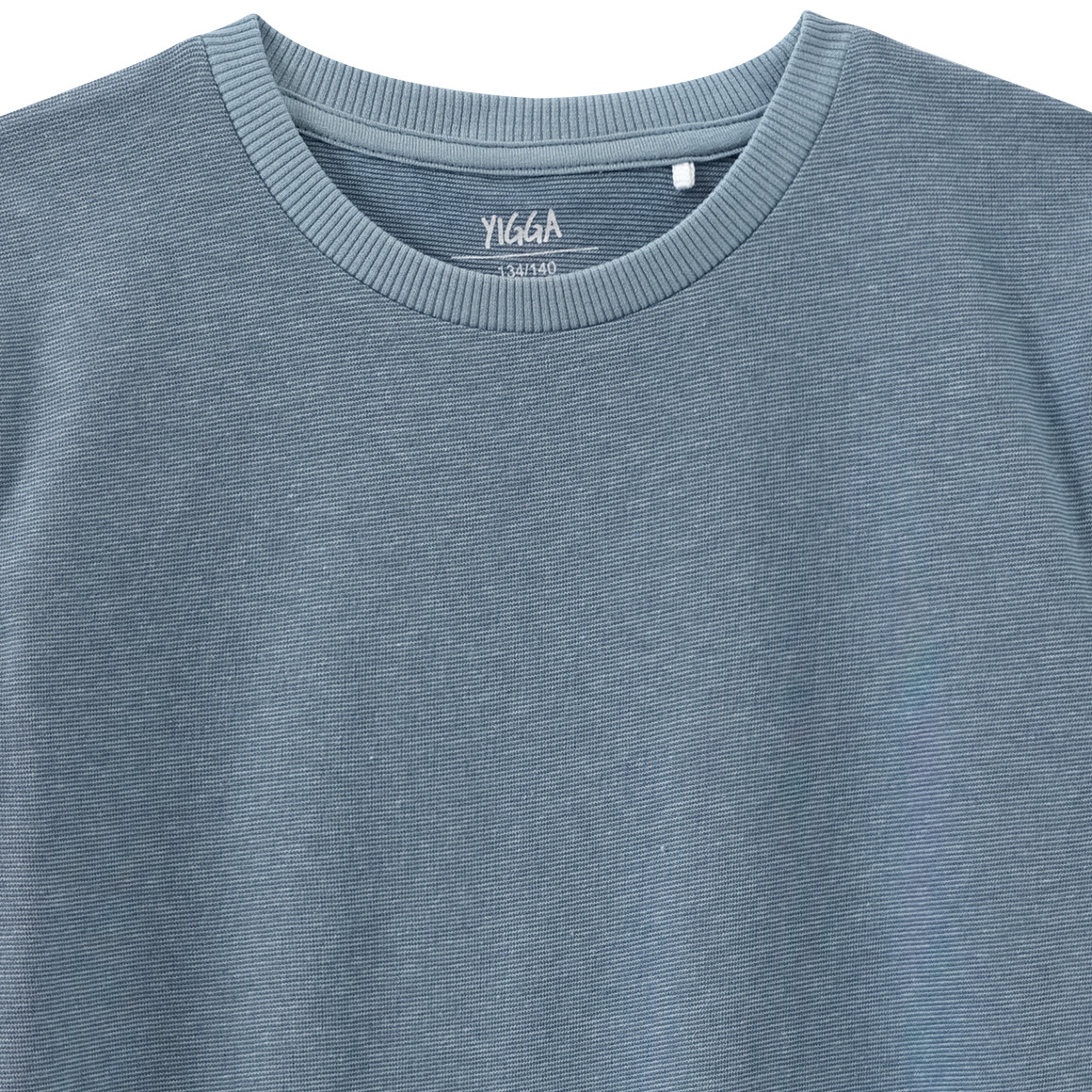 Yigga Jungen T-Shirt mit feinen Streifen taubenblau