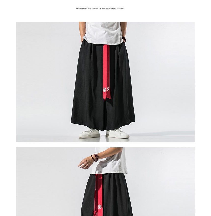 Lefitt - Broek met wijde pijpen en strikbandjes