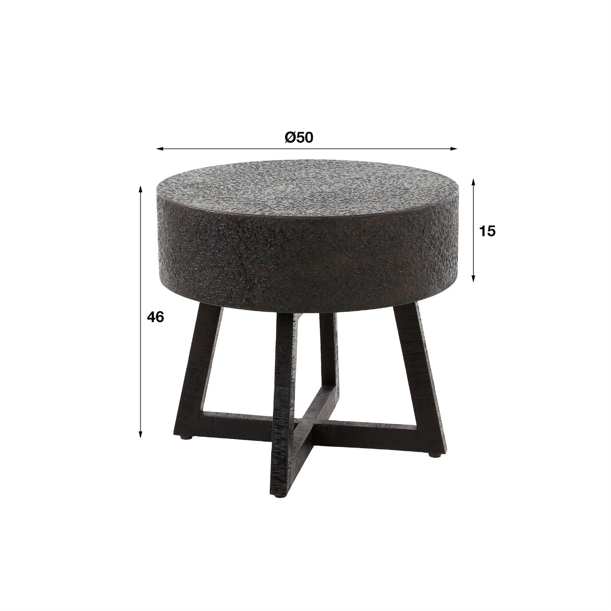 Fraaai - Sonja salontafel Ã¸50 - ferro metallic
