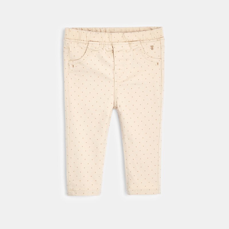 Jegging toile stretch uni blanc bébé fille Blanc