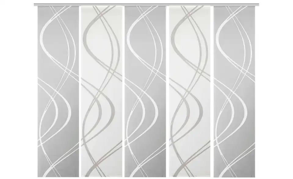 Schiebevorhang Set 5tlg. Grau 5er-Set