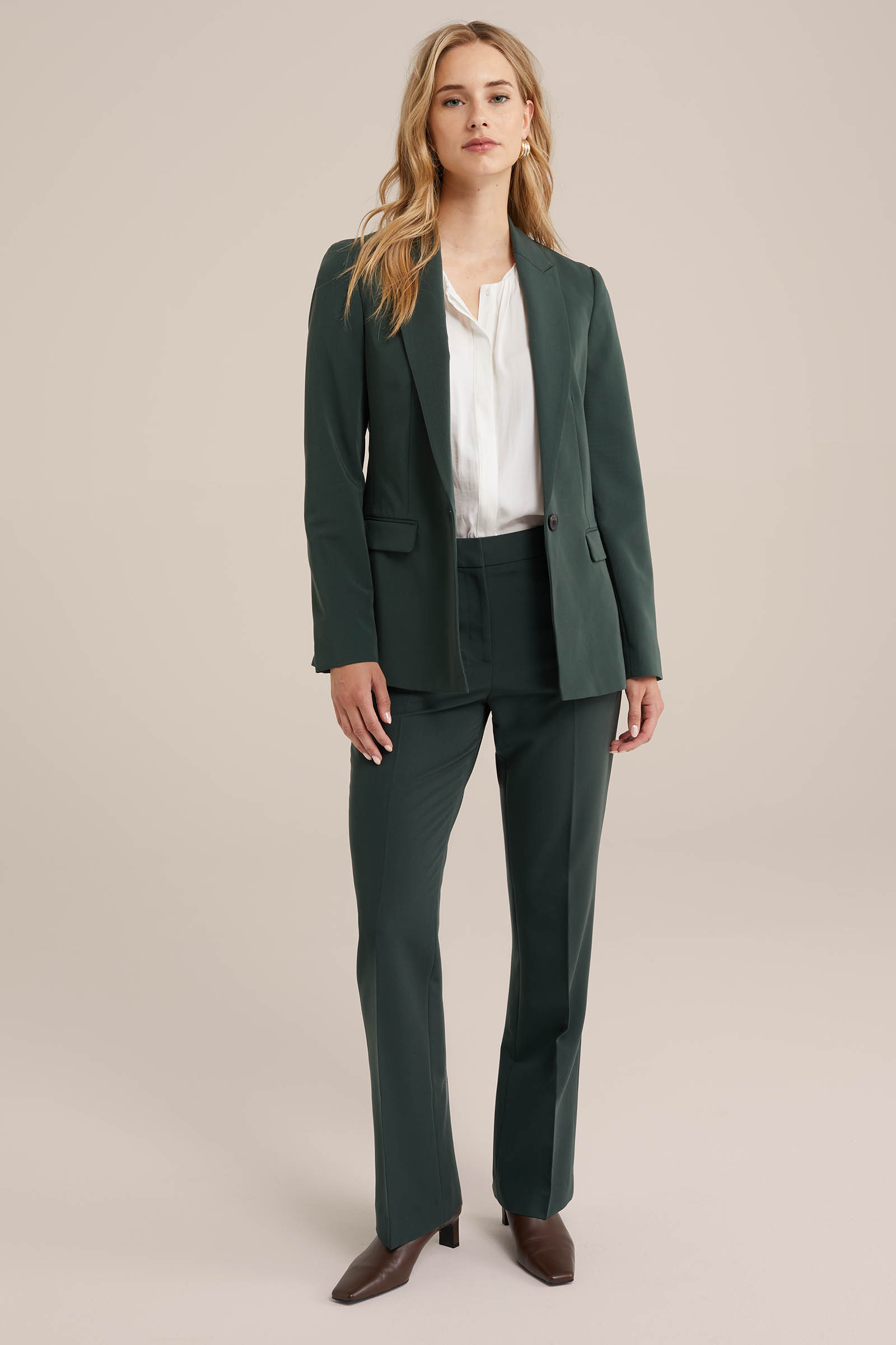 flared pantalon WE Fashion Donkergroen
