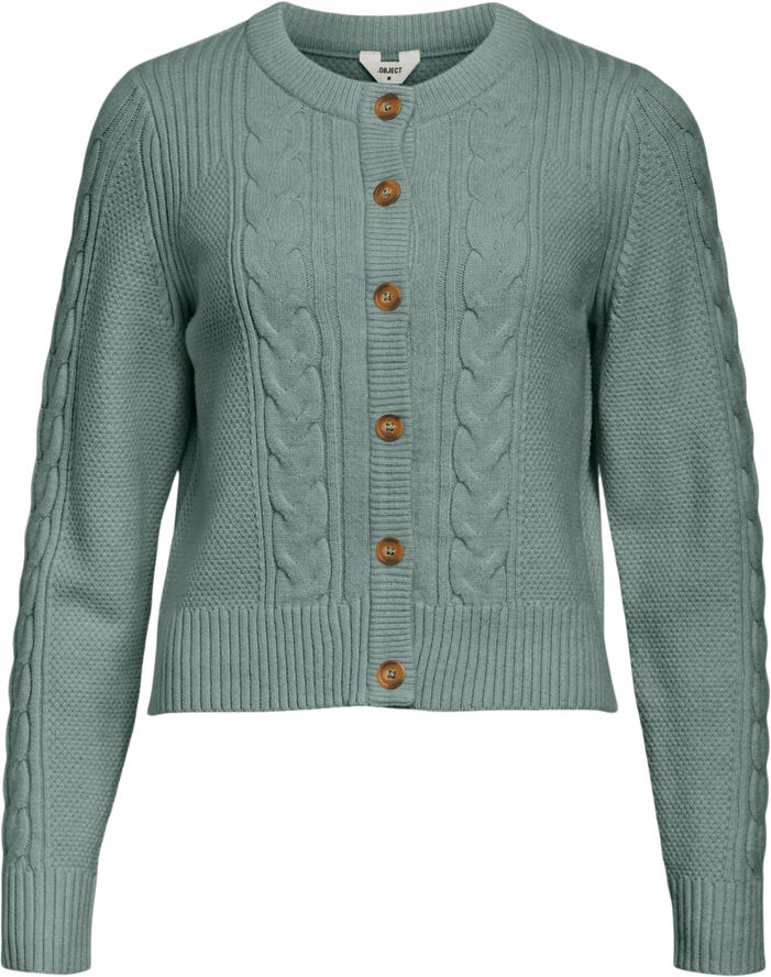 Object OBJDORIS RE L/S KNIT CARDIGAN NOOS Dark forest/col