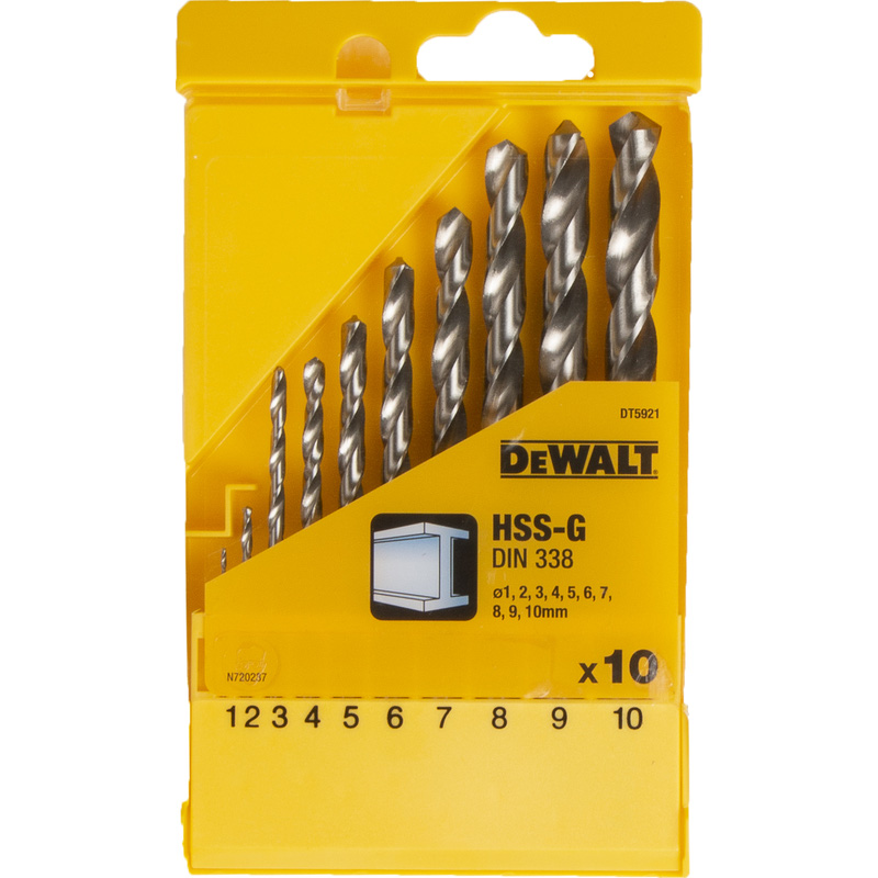 DeWALT HSS-G metaalborenset 10-delig