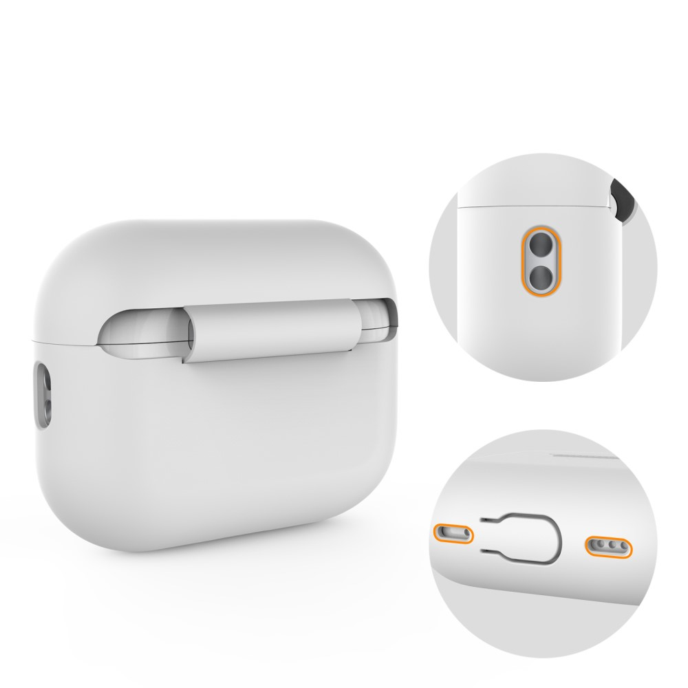 AirPods Pro 2 / AirPods Pro Silikon Schutzhülle Abdeckung mit Handschlaufe - Weiss