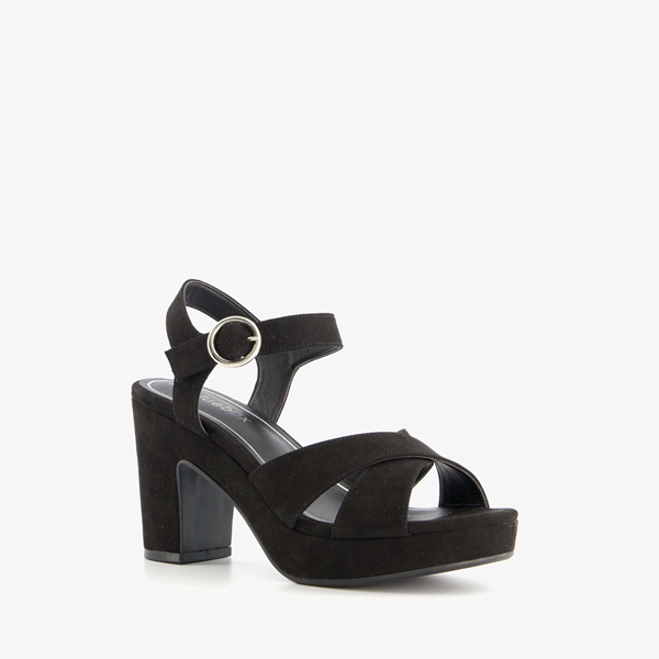 Blue Box zwarte dames sandalen met hak