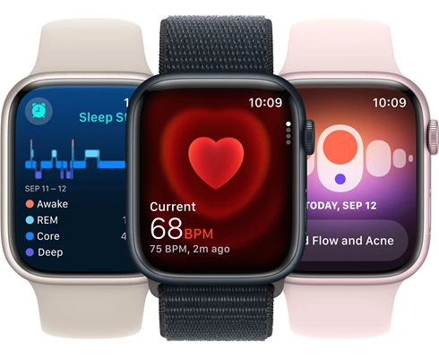 Apple Watch Series 9 GPS   Cellular 45mm Starlight Aluminium Case with Starlight Sport Band - M/L