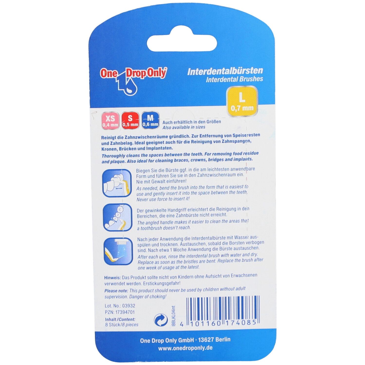 One DropOnly® Interdentalbürsten L 0,7 mm