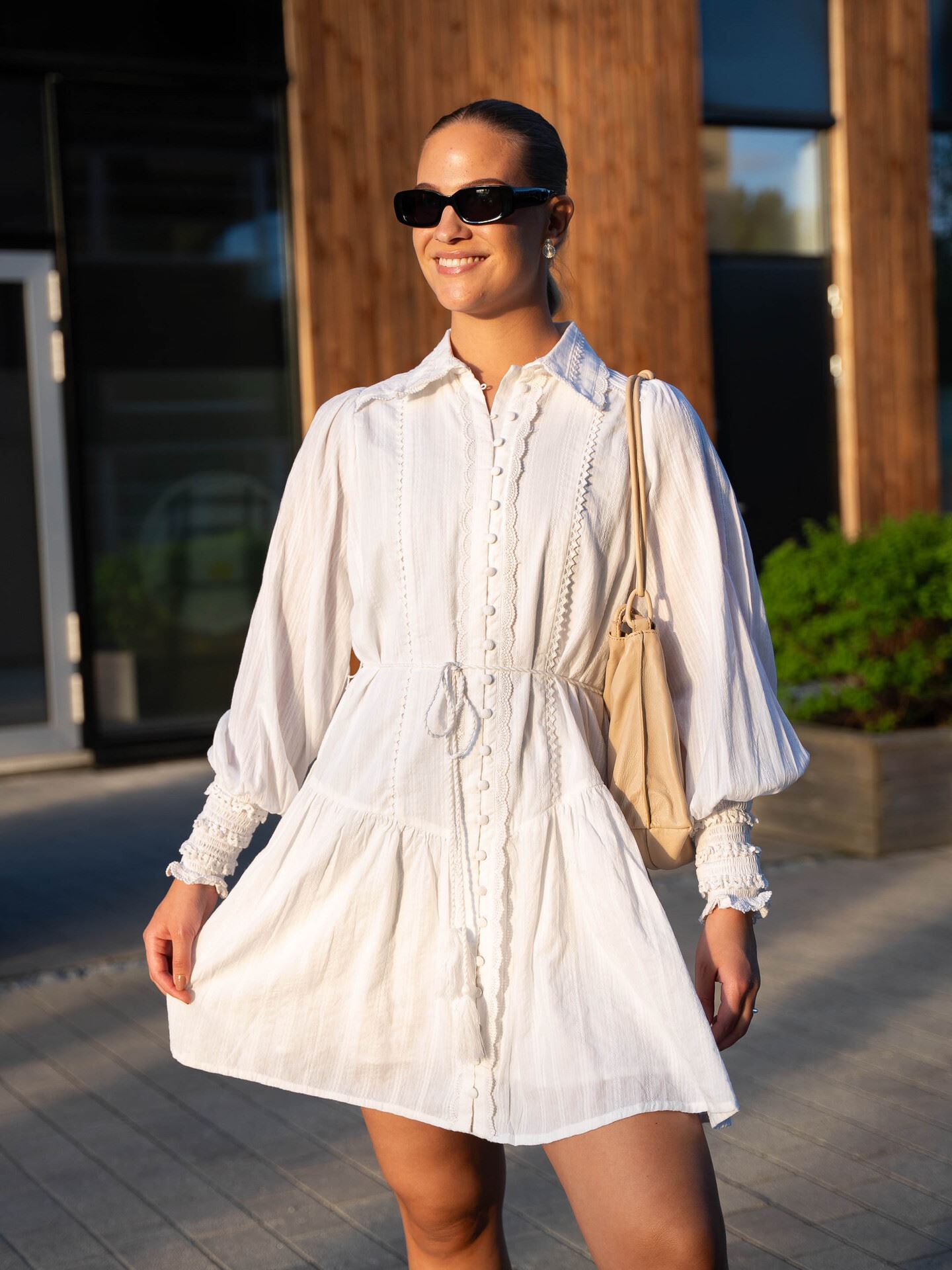 Somellie Long Sleeve Shirt Dress