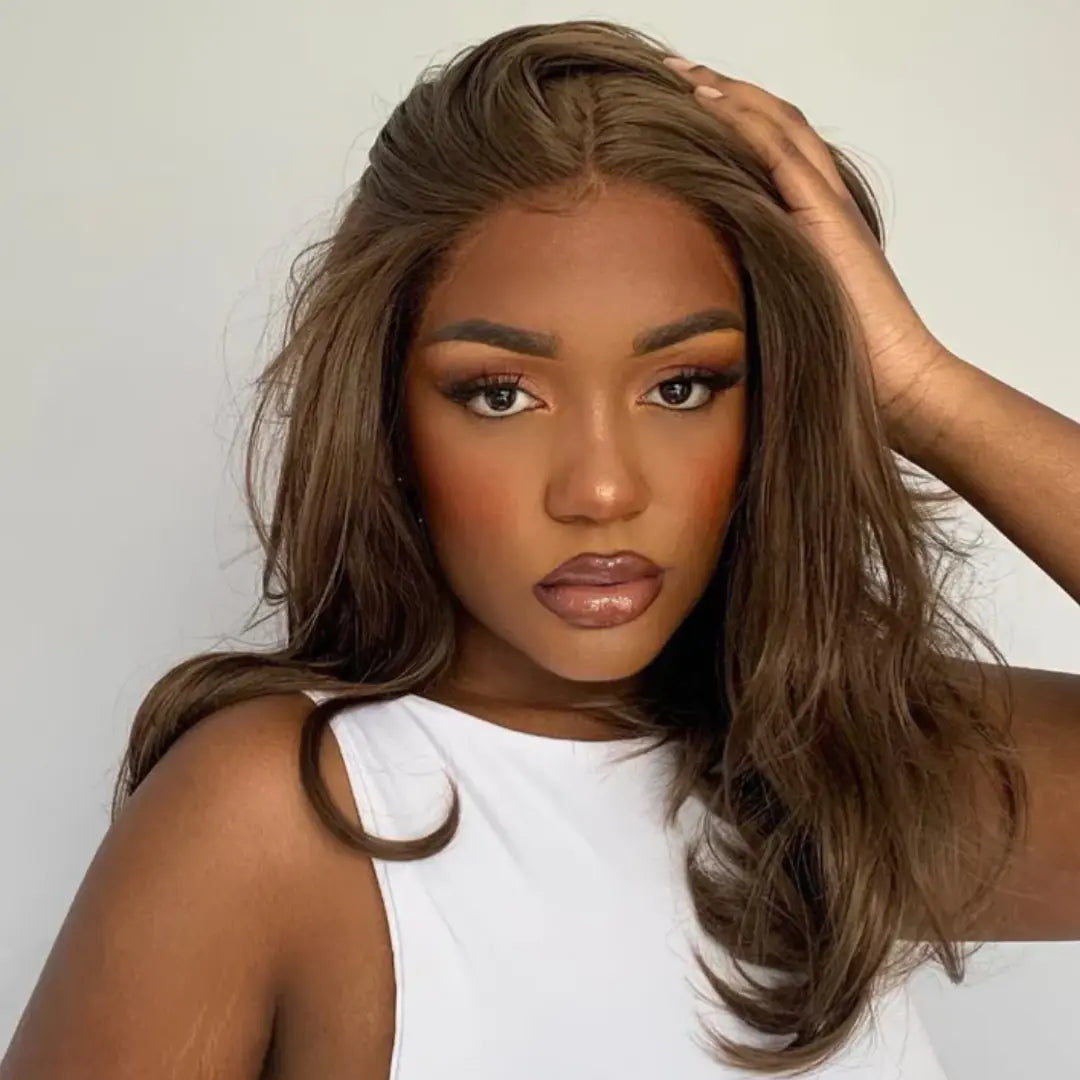 The Renée Chestnut Brown Curved Lob Lace Front Wig