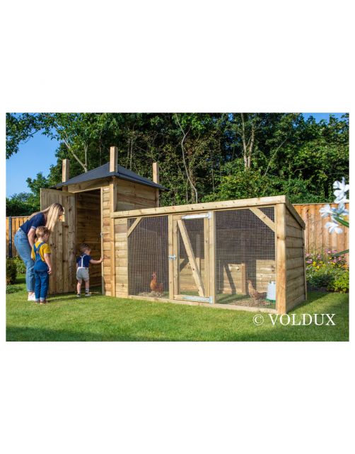 Voldux Dierenverblijf Lotte - Dierenverblijf - 392x150x235 cm Bruin